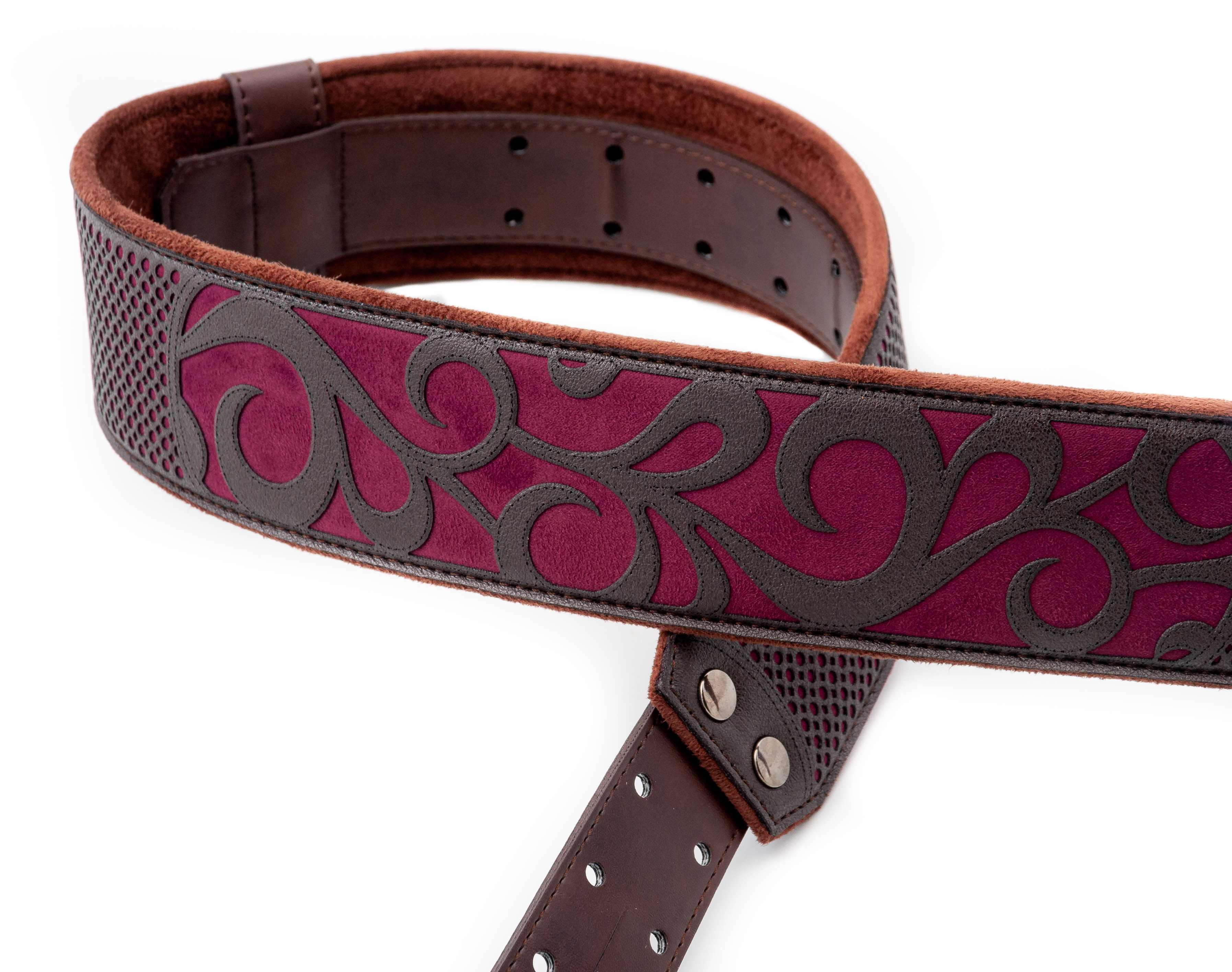 Nashville Burgundy guitar and bass strap